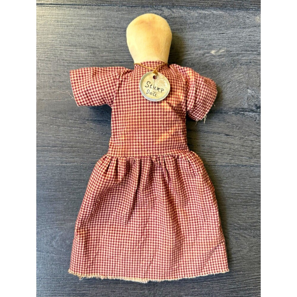 Vintage Primitive Style Cloth Stump Doll Handmade Folk Art 1889 Style Americana